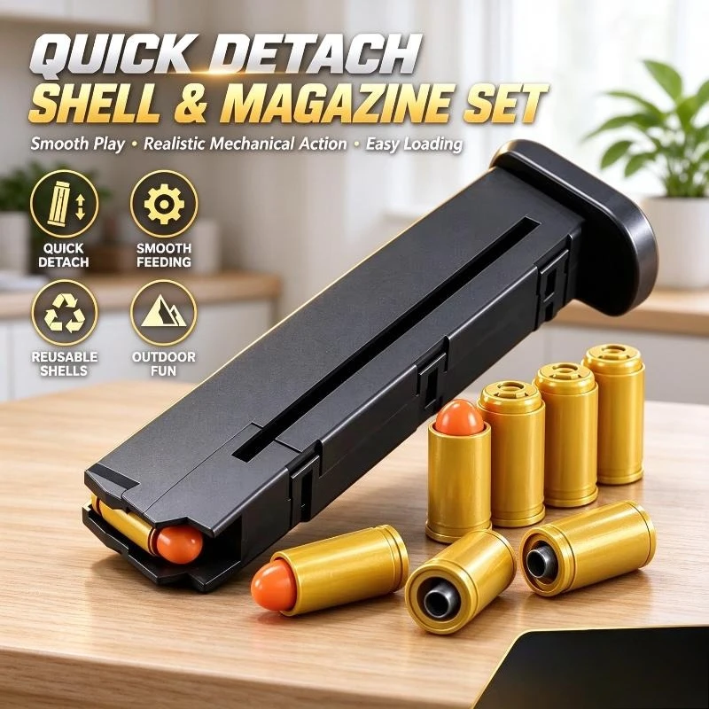 Toy Pistol Shell EjectMagazineAccessory Kit,Detachable ShellDesign,Smooth Feeding,Realistic Outdoor Collectible Model Components