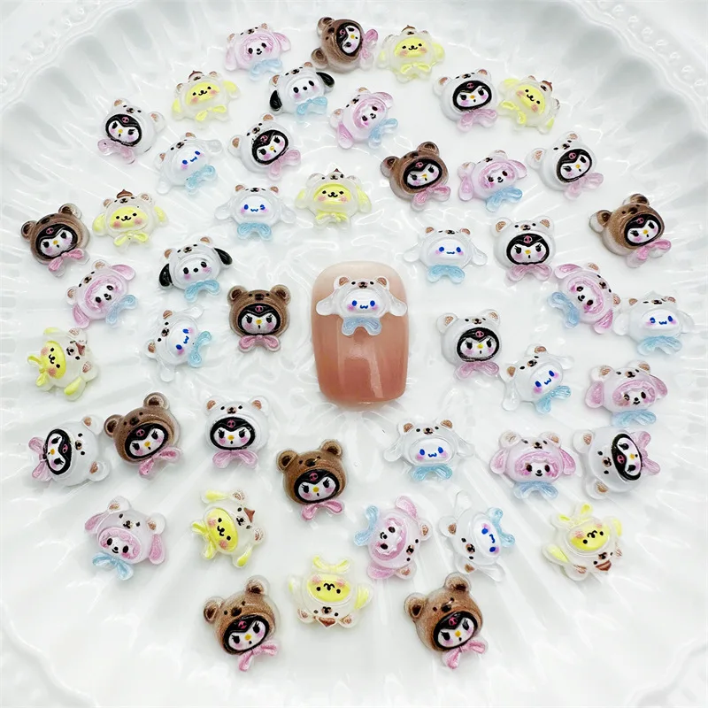 Sanrio Nail Charms Kuromi Cinnamoroll 50Pcs 3D Diy Resin Nail Jewelry Accessories Phone Cases Decor Anime Nail Art Girls Gift