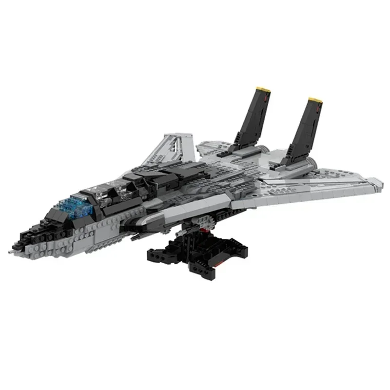 Moc tijolos de construção modelo de aeronave militar F-14 tomcat lutador tecnologia blocos modulares presentes brinquedos de natal conjuntos diy montagem