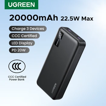 【CCC】UGREEN 20000mAh Power Bank Portable PD 20W Fast Charging PowerBank for iPhone SamsungXiaomi Phone External Battery