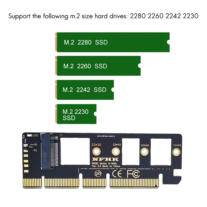 2x Erweiterungs karte m.2 nvme ssd to pcie 3,0x16/x8/x4 Desktop-SSD-Adapter karten unterstützung Größe ssd