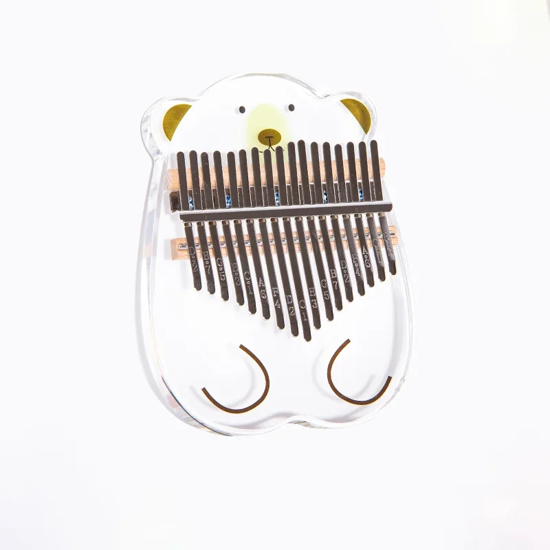 17 Key Musical Keyboard Kalimba Epoxy Resin Professional Piano Kalimba Mini Transparent Bear Piyano Kalimba Music Entertainment