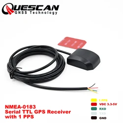 QUESCAN 3.3V - 5V UART TTL Smart GPS Antenna Receiver Arduino NMEA GPS Module with PPS Timing,1-10Hz