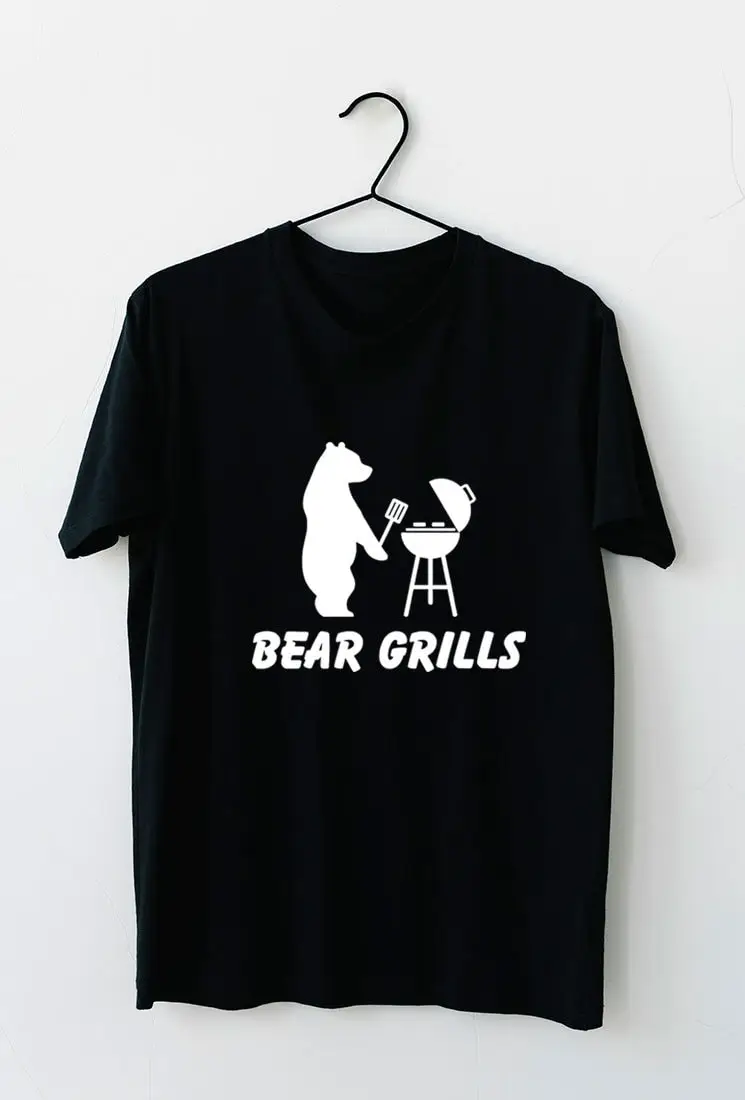 Funny Bear Grill Sarcastic Novelty BBQ Joke 4 Colors Cotton T Shirt