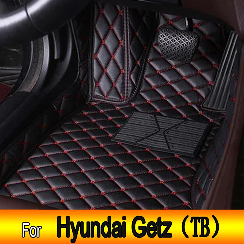 Car Floor Mats For Hyundai Getz Prime Click Inokom TB 2002~2011 Rugs Luxury Mat Protective Pad Leather Carpets Car Accessories