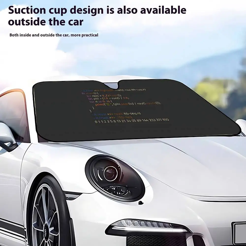 بيثون مبرمج أكل رمز النوم سيارة ظلة الزجاج الأمامي نافذة السيارة غطاء الزجاج الأمامي الشمس الظل السيارات قناع اكسسوارات السيارات #3
