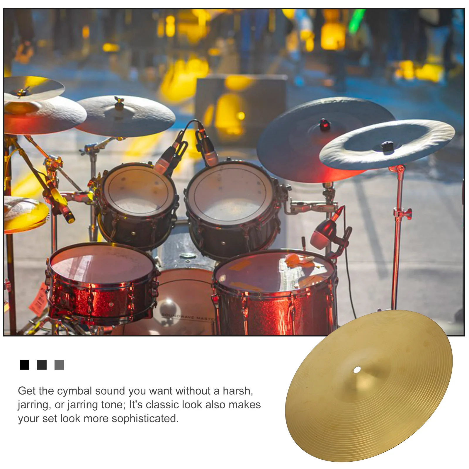 

Jazz Drum Cymbal Replacement Part Drum Set Crash Cymbal Wear Resistance Practical Long Time Use Music Instrument