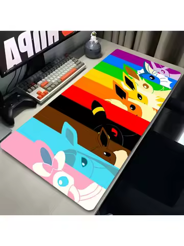 New Kawaii Japan Anime Pikachu Leather Mouse Pad PC Colorful Gamer Cabinet Mousepad Pokemon Keyboard Rug Laptop Gaming Desk Mat