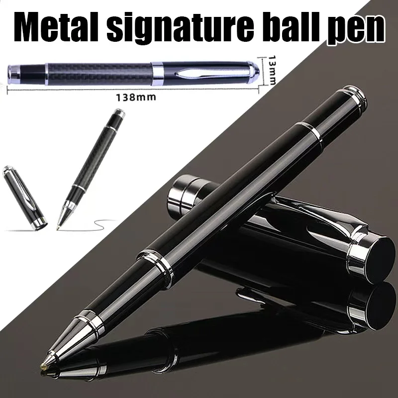 

Металлическая ручка премиум-класса из углеродного волокна для подписи — черные гелевые чернила с микроточечным чернилом 0,5 мм, шариковая ручка для офиса с гладким письмом