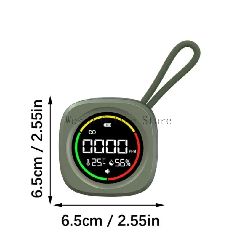 Báo động máy dò CO với cảm biến độ ẩm nhiệt độ có thể sạc lại CO Monitor carbon monoxide cho du lịch động 87hc