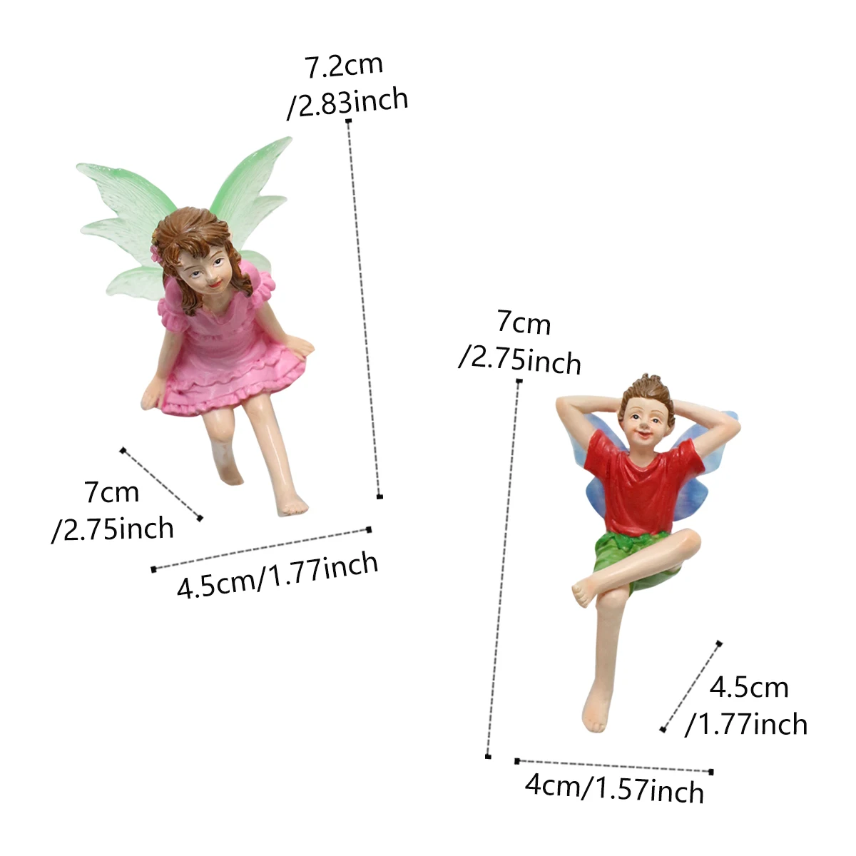 2pcs Couples Looking Up at the Starry Sky Flower Fairy, Valentine\'s Day Gift, Creative Outdoor Garden Bonsai Decoration Ornament