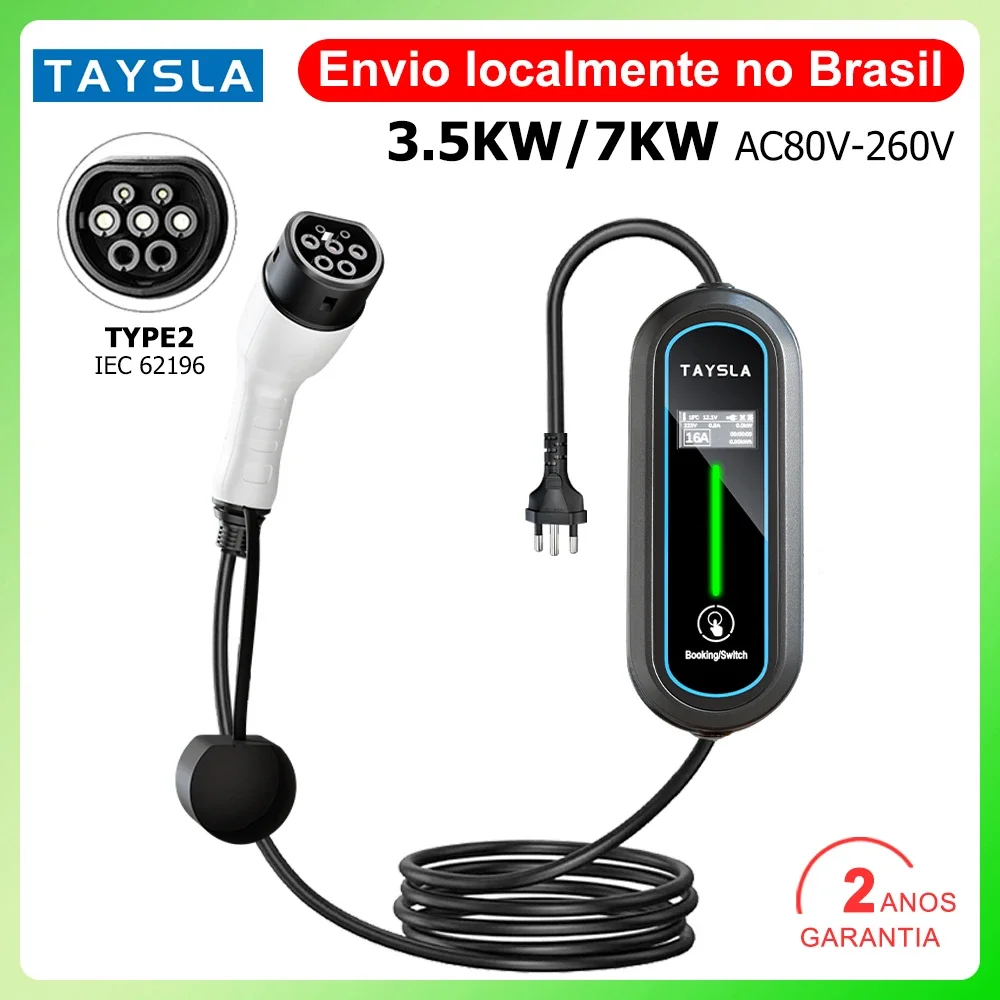 TAYSLA Electric vehicle charger type 2 charger 3.5KW 7KW 5m portable electric vehicle charger