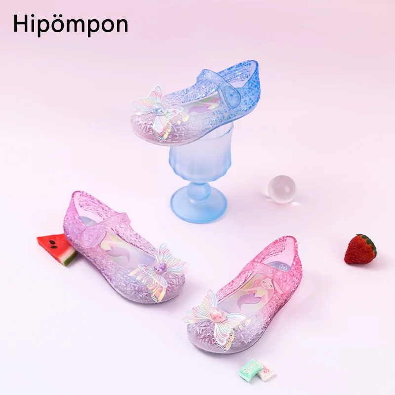 2026 summer new style girls' sandals beautiful soft anti-slip pink cute lovely princess jelly shoes for kids babies