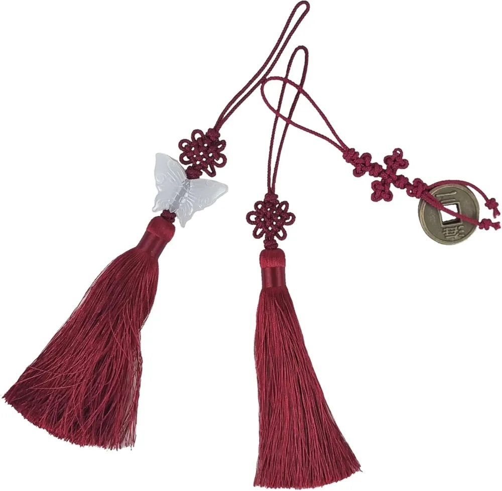 Mini Korean Silk Knot Norigae Set - 2 Pack Traditional Tassel Charms in 12 Colors - Decorative Hanbok Accessories - view 5