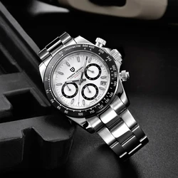 PAGANI DESIGN Mens Watches Top Luxury Sports Quartz Watch For Men Stainless Steel 100M Waterproof Chronograph Reloj Hombre 2023