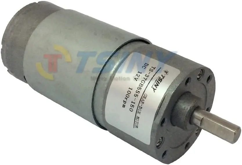 TSINY Small 12V DC 100 RPM Spur High Torque Gear Box Electric Motor