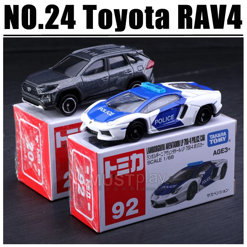 TAKARA TOMY Tomica nouveau NO.24 Toyota RAV4 NO.92 Lamborghini LP700-4 voiture de POLICE alliage jouet véhicule à moteur moulé sous pression modèle en métal cadeau