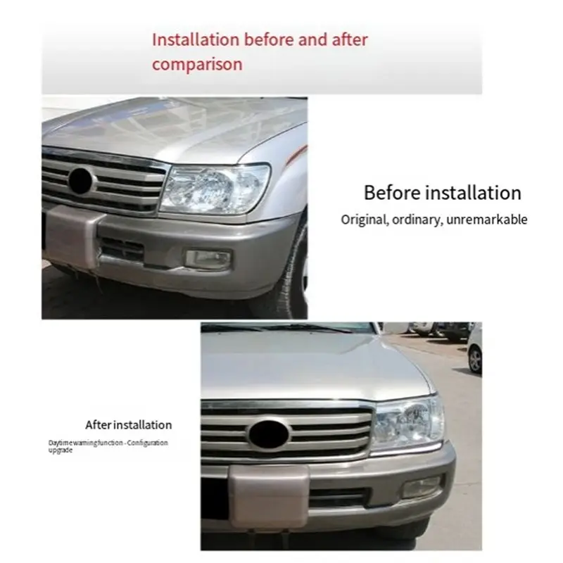 LED النهار تشغيل ضوء لتويوتا لاند كروزر 4500 4700 LC100 FZJ100 UZJ100 1998-2007 سيارة DRL ديناميكية بدوره إشارة #2