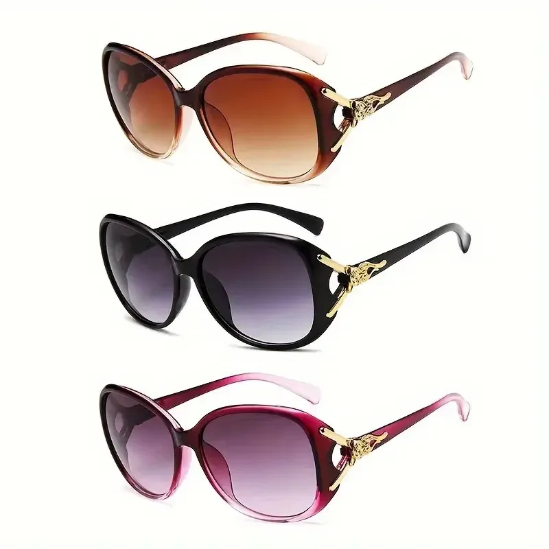 1//3PCS Fashion Oversized Summer Traveling Sunglasses Women Plastic Female Big Frame Gradient Sun Glasses UV400