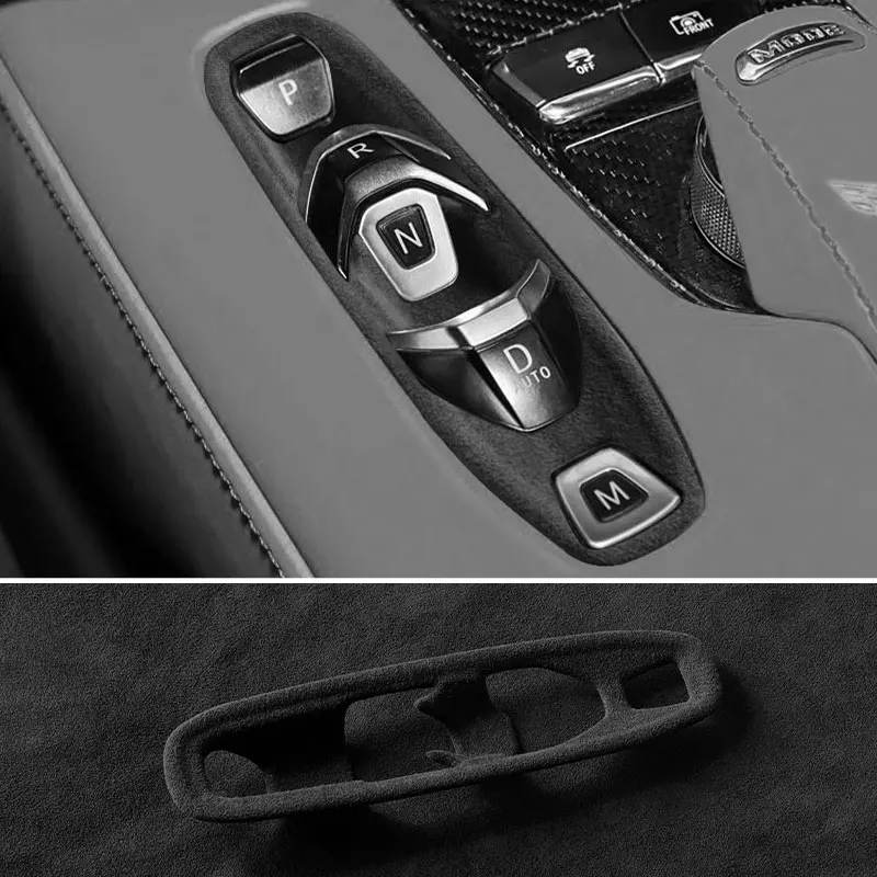 For Chevrolet Corvette C8 (2020-) Made of Alcantara Center Console Gear Panel Trim Button Cover Car Highend Interior Accessories