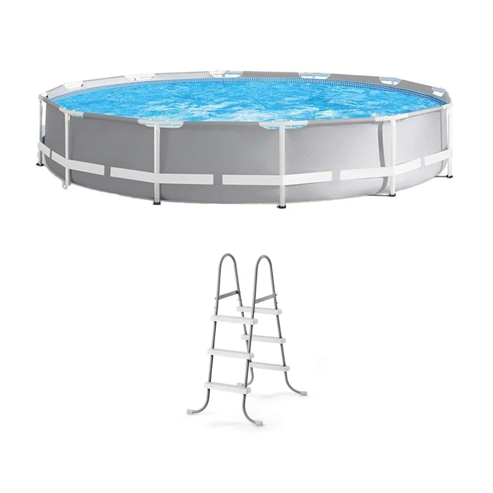 

Prism Frame 12 Foot x 30 Inch Round Above Ground Outdoor Swimming Pool Set for Backyards with 530 GPH Filter Pump, Customized
