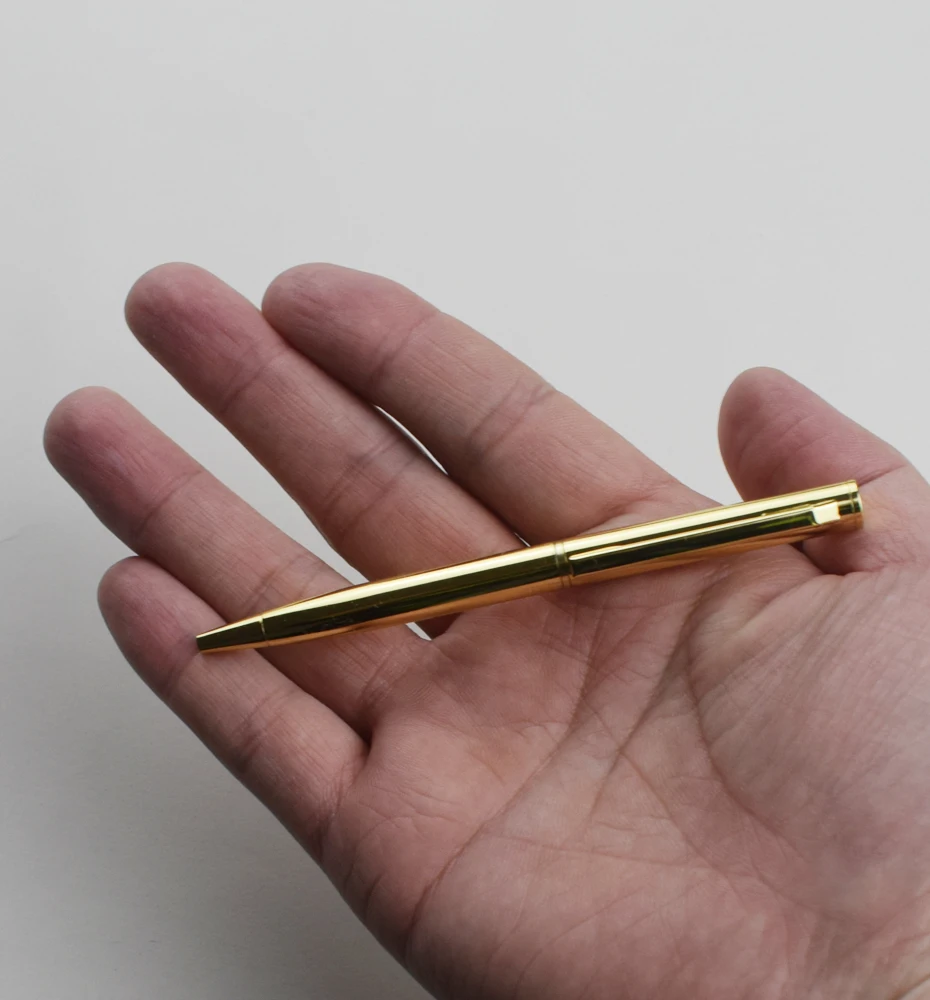 Goldener Metall-Kugelschreiber, 0,7 mm, schwarze Tinte, Nachfüllung, rotierender Stil, Signatur-Kugelschreiber, Büro, Schreibwaren, Schulbedarf – Detail 1