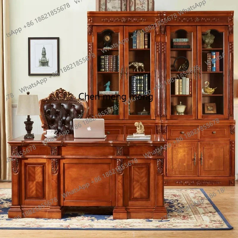 

American desk, European solid wood, high-end office home computer desk, study desk, writing desk H