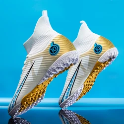 Erkekler futbol ayakkabıları çocuk futbolu çizmeler kadın profesyonel futbol Cleats Antiskid Shoes TF/FG açık futbol ayakkabısı