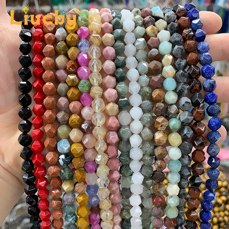 Natural stone Faceted Handmade Beads DIY woman Earrings Bracelet anklet Necklace For Jewelry Making 15\