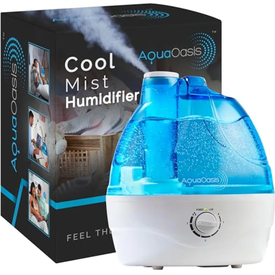 

® Cool Mist Humidifier 2.2L Water Tank Quiet Ultrasonic Humidifiers for Bedroom and Large room - Adjustable -360 Rotation Nozzl