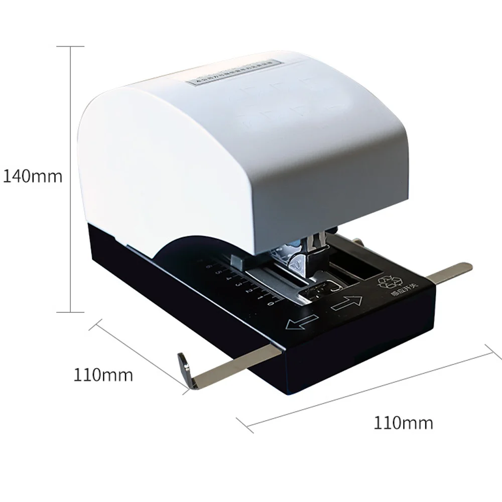 AC100-240v Flat-Needle Fully Automatic Intelligent Induction Electric Stapler, Low-Noise Binding, Adjustable Page Margins