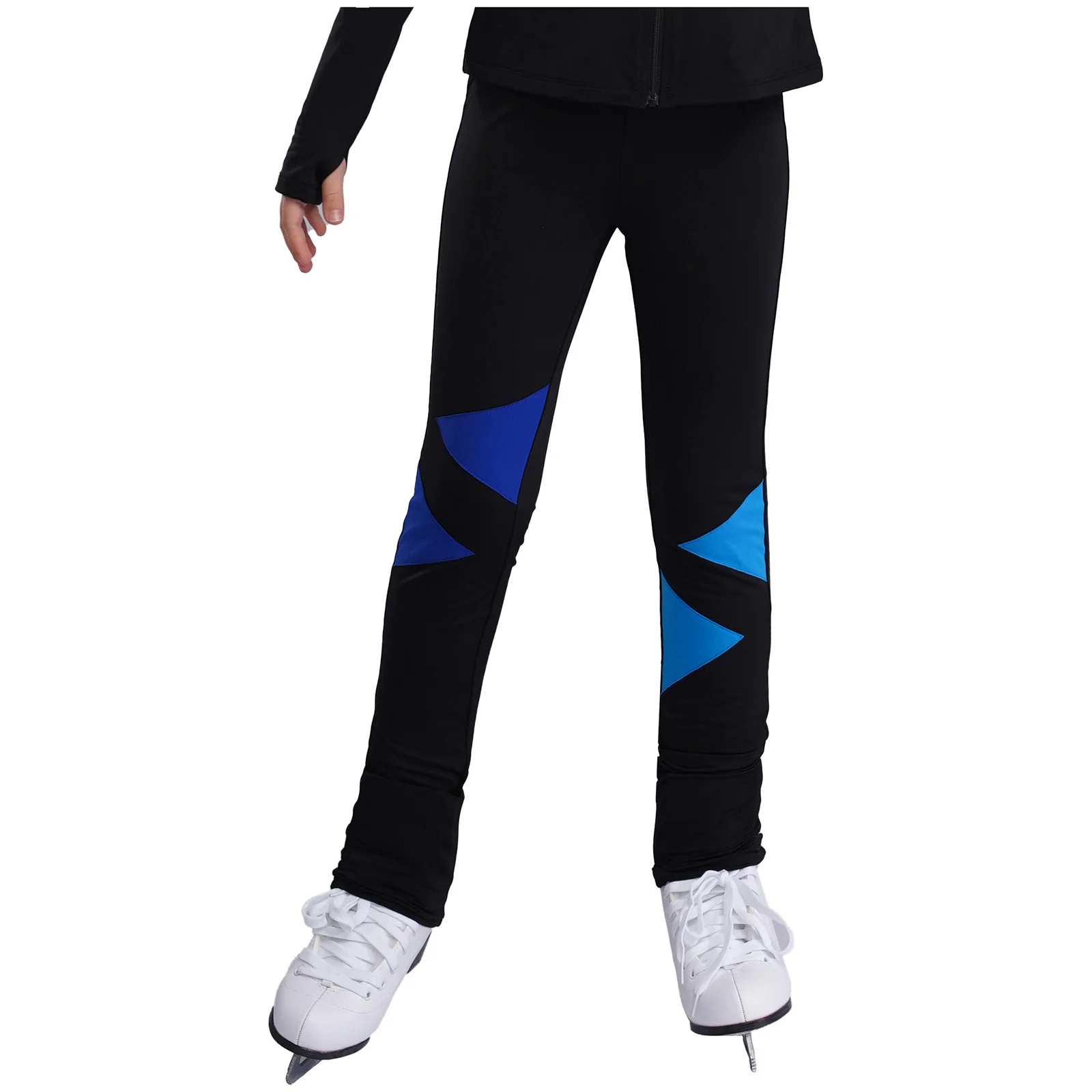 Teen Girls Figure Skating Leggings Dance Pants Gymnastics Leotard Pants Elastic Waistband Pant for Stage Performance Competition