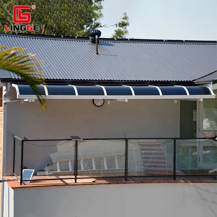 Front Door  Cover Window Wrought Iron Awning Canopy Designs Aluminum Polycarbonate Canopy Cover Arch Roof Steel Arch Roof view 3
