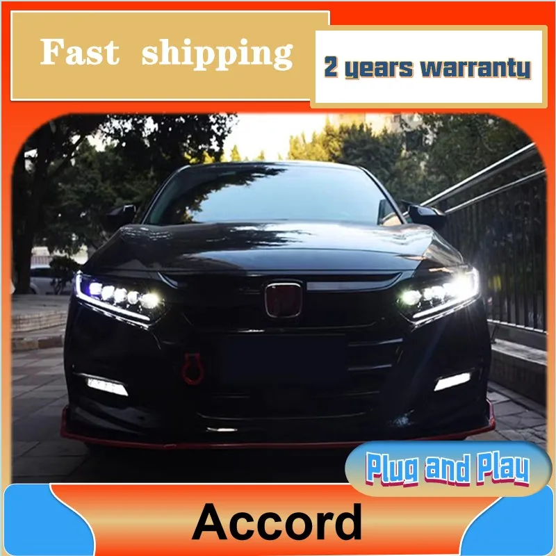 Car Styling for Honda Accord Headlight 2018-2019 Accord Headlight DRL Turn Signal Low High Beam Projector Lens