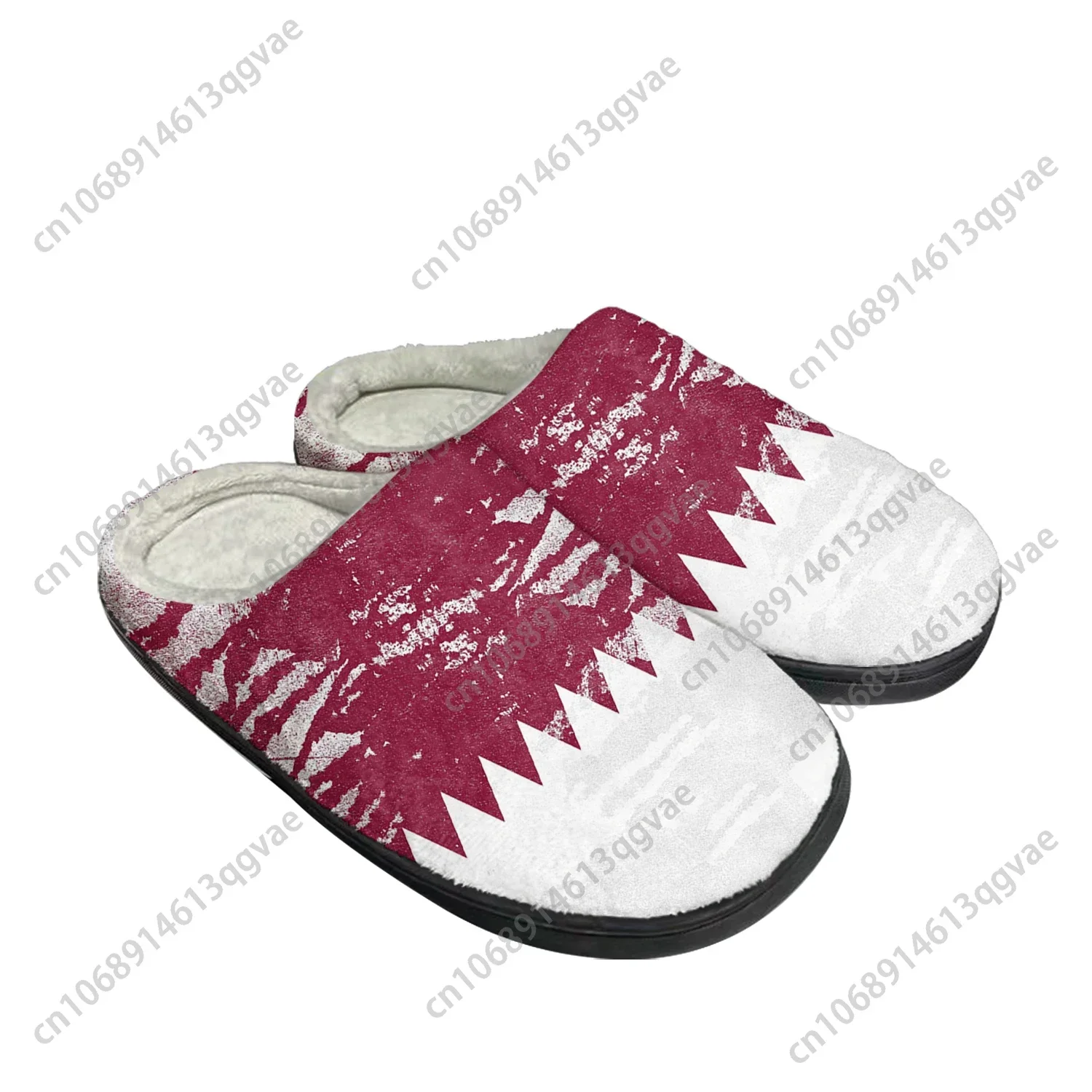 

Qatar Flag Home Cotton Custom Slippers Mens Womens Sandals Qatar Plush Bedroom Casual Keep Warm Shoes Thermal Slipper