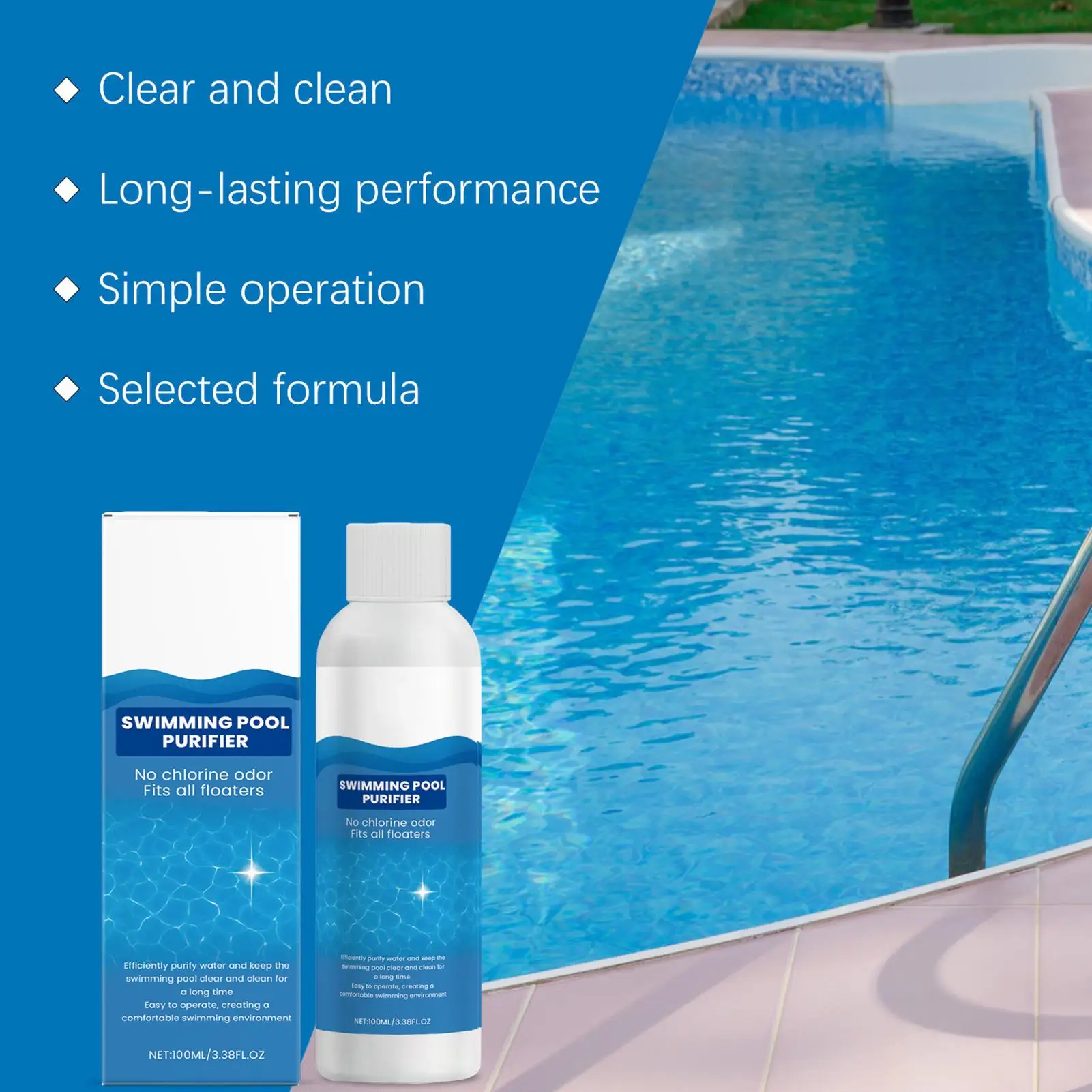 Picture 6: 100Ml Pool Clarifier Fast Dissolving Powerful Cleaner For Hotel Swimming Pool Cleaning Solution