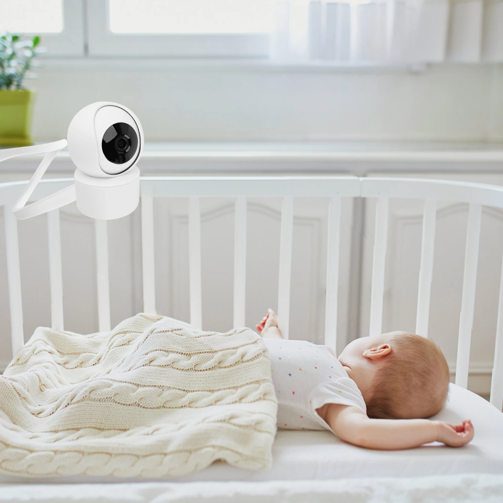 

Baby Camera Mount Universal Stand for Crib White Baby Bed Holder Security Shelf Compatible Monitors Stable Flexible Non Damage