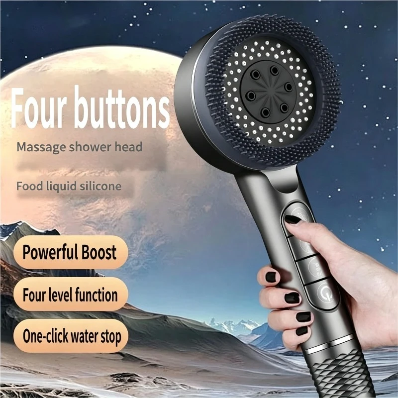 Spa Massage Handheld Shower Head for Bathroom Liquid Silicone Soft Brush Relieve Body Fatigue Neck Back Skin Exfoliating Sprayer