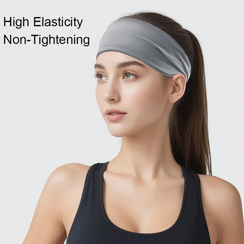 عصابة رأس رياضية عصرية لليوجا والجري - شريط مطاطي واسع ممتص للعرق، غطاء رأس للياقة البدنية للجنسين #3