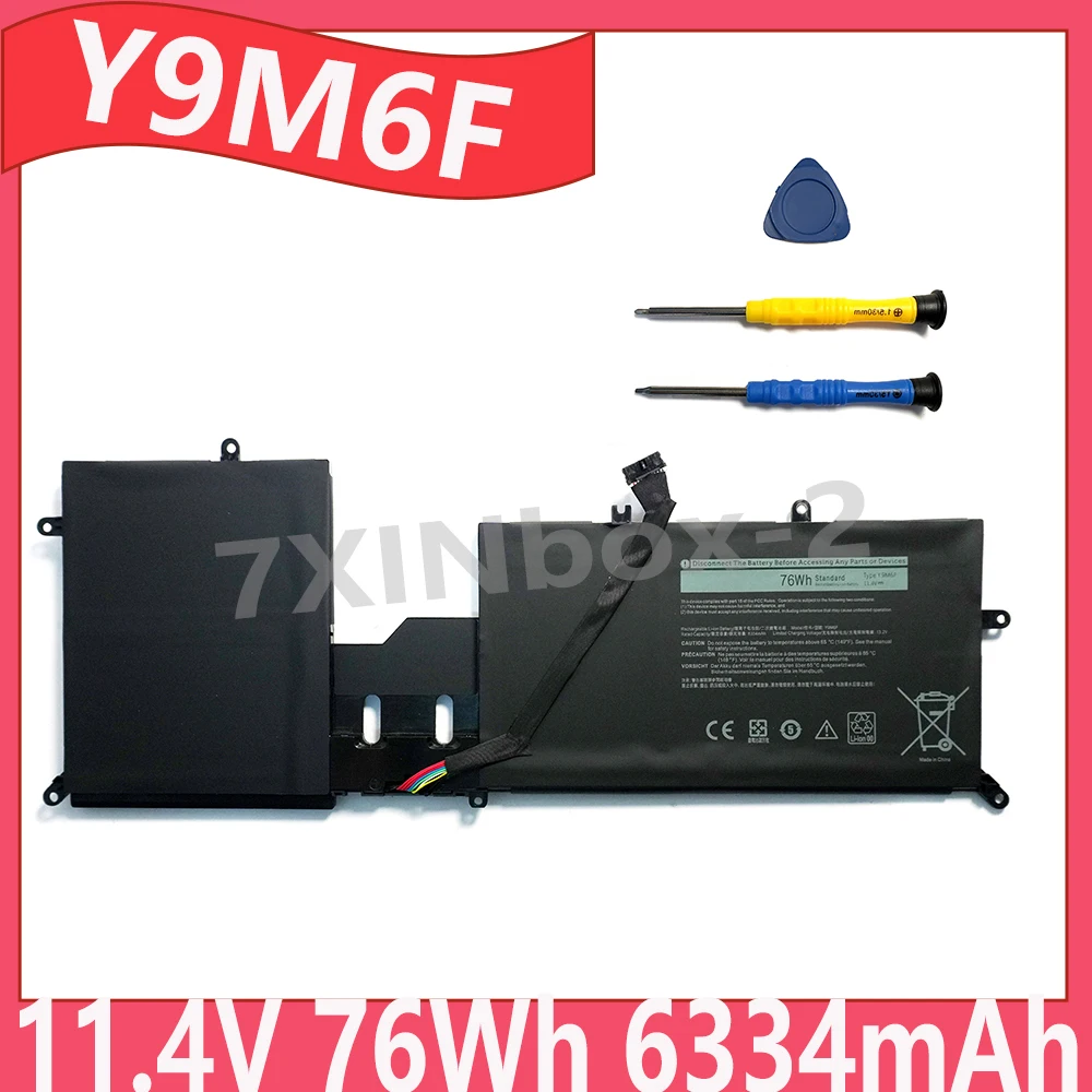 Y9M6F 11.4V 76Wh 6334mAh OEM Laptop Battery For Dell Alien ware M15 ALW15MD4725W R2 P87F P41E R2 ALW15M-R4958W YM9KC 08K84V