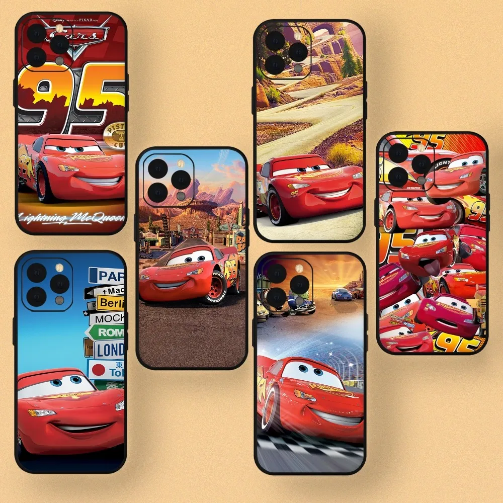 

MINISO Lightning McQueen Car Phone Case For iPhone Mini 11 12 13 14 15 Pro XS Max X Plus SE XR Shell