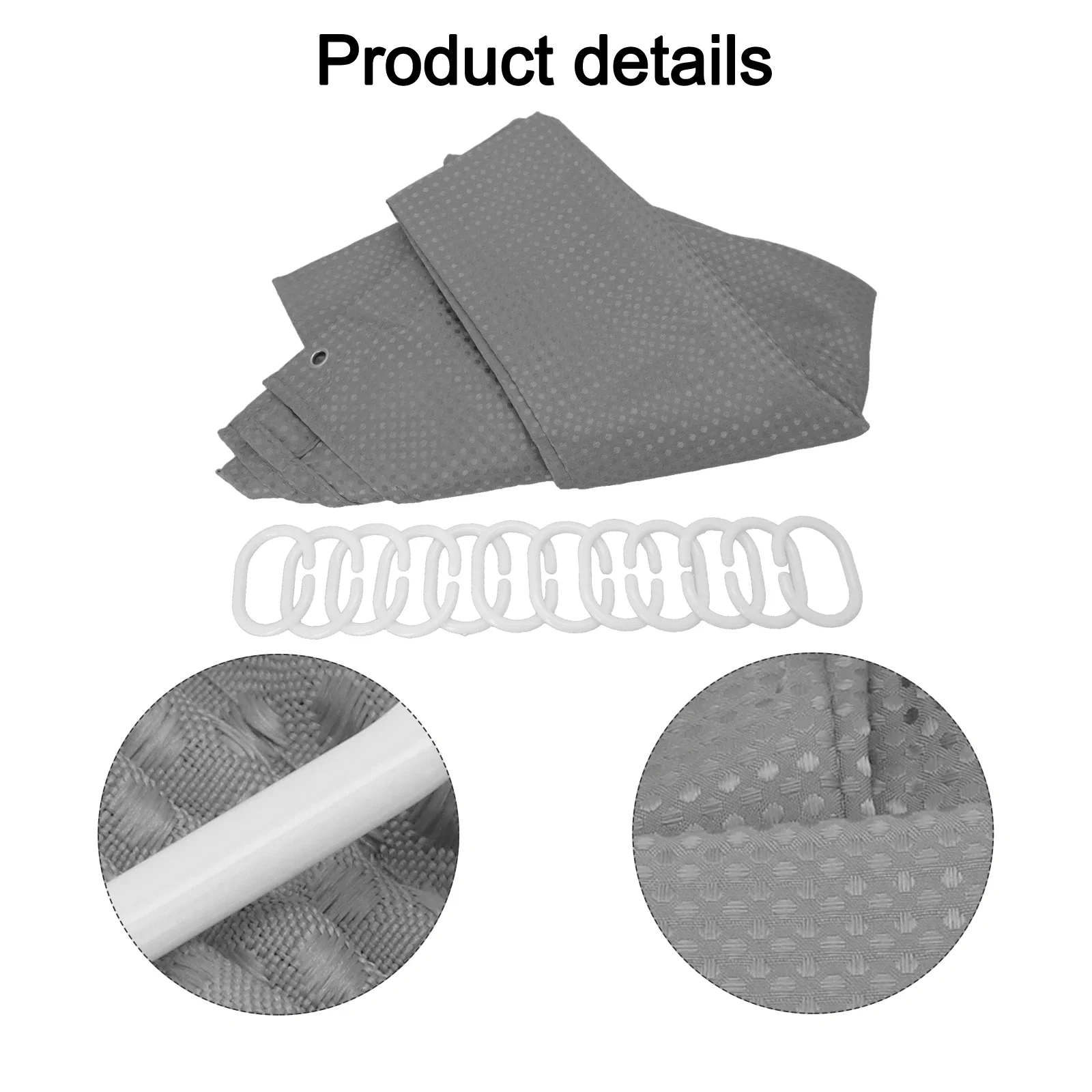 Bathroom Decor Textile Shower Curtain 12 Sturdy Hooks Included Easy To Clean Material Leak Protection Functionality
