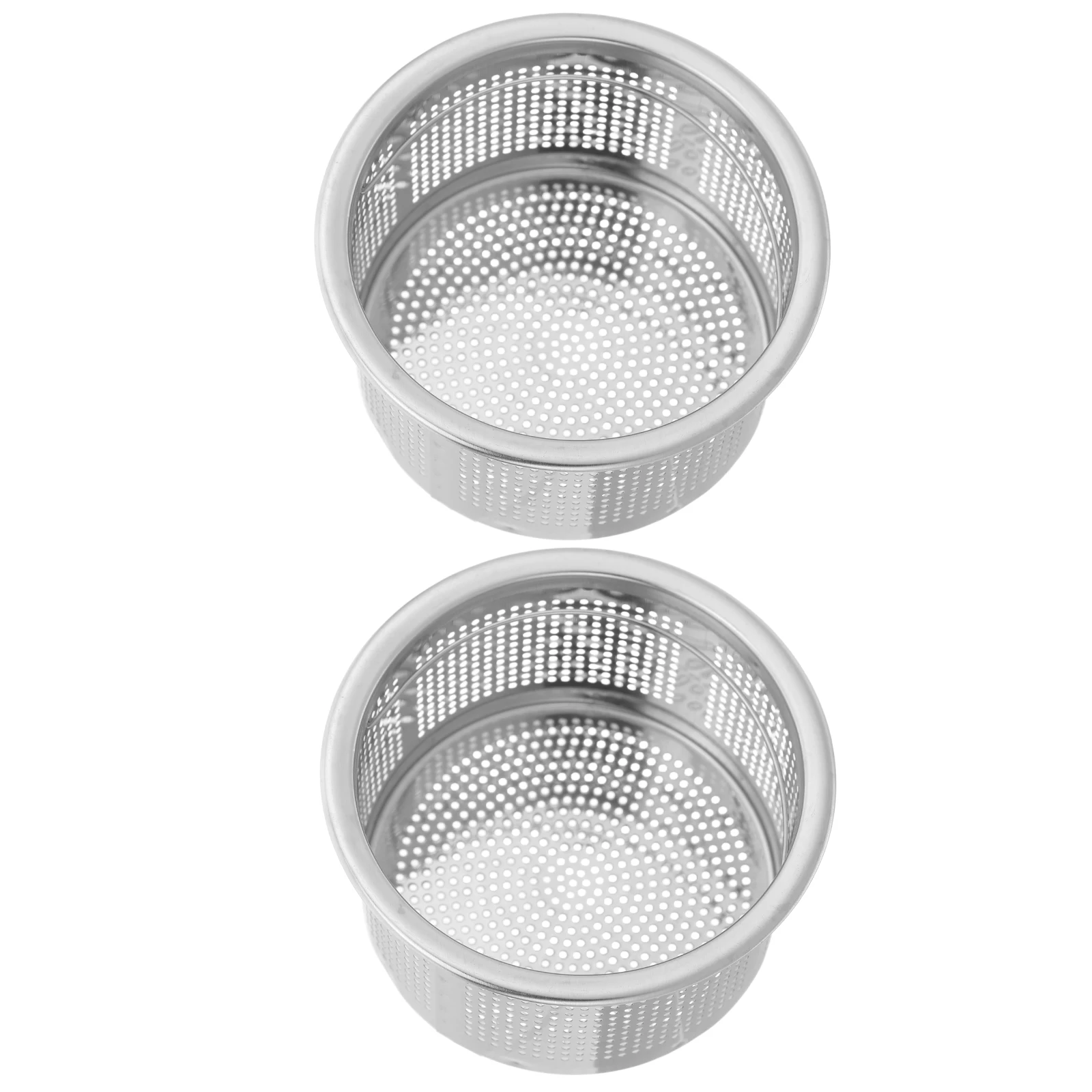 

2pcs Kitchen Sink Filter Stainless Steel Strainer Drain Basket Clog Prevention Efficient Food Debris Trapping Durable Shiny