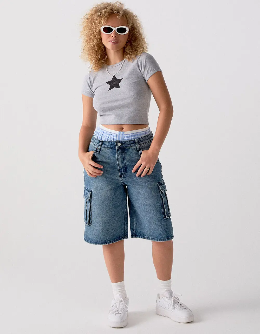 Dames zomer nieuwe mode straat hipsters wassen halflange jeans, mid-taille overall rechte pijpen jeans met zakken voor dames