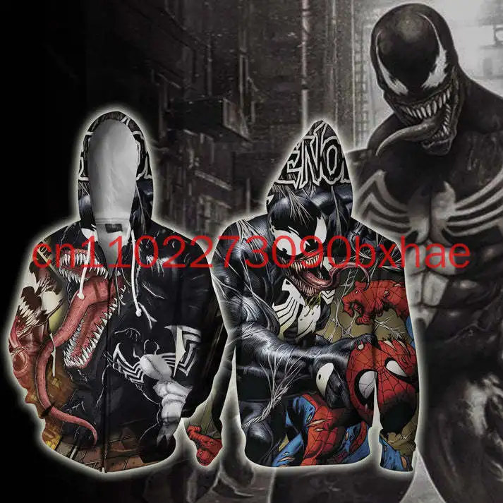 

Marvel Super Hero Series Venom 3D Printed Loose Men's Hoodie Outdoor Travel Sports Sweater Casual Men's Fashion Sweatshirt