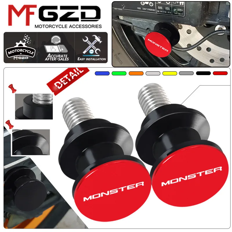 For MONSTER 797 821 1200 1200R 400 600 620 695 750 795 800 900 1000 Motorcycle Swingarm Spools Rear Stand Screws Sliders