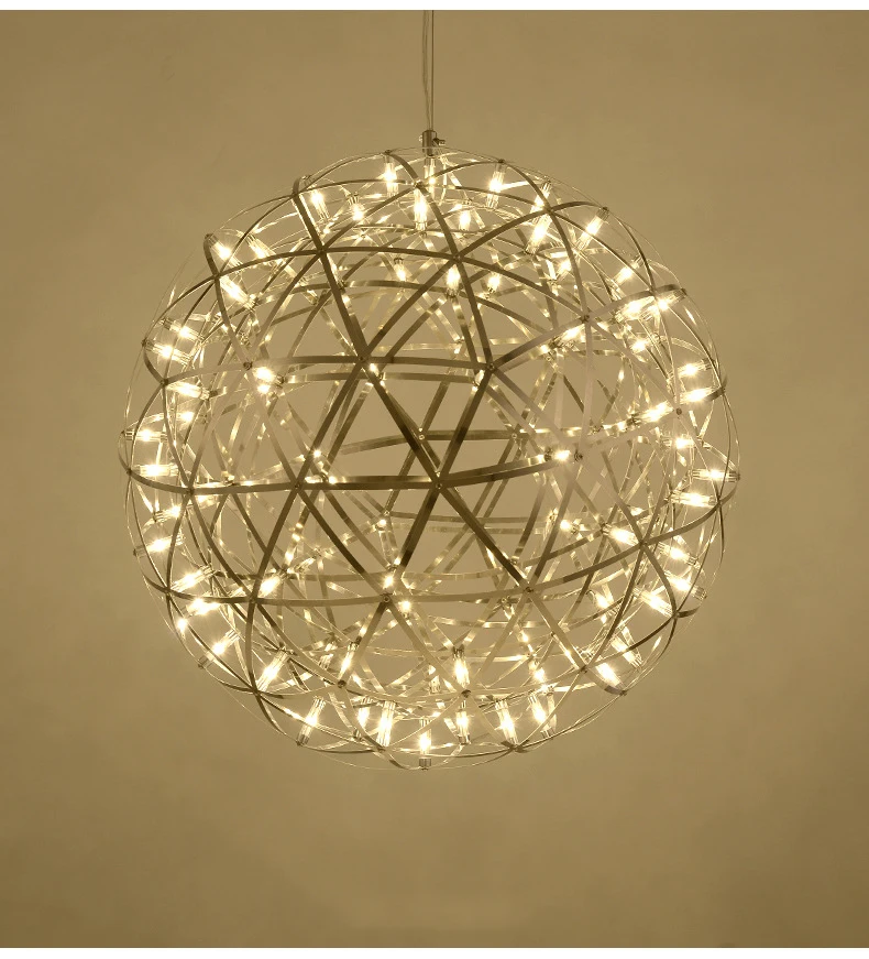 Imagem -05 - Spark Ball Led Candelabro Lobby Lâmpada Pingente Firework Fixture Breve Modern Loft Iluminação Home Decor Aço Inoxidável