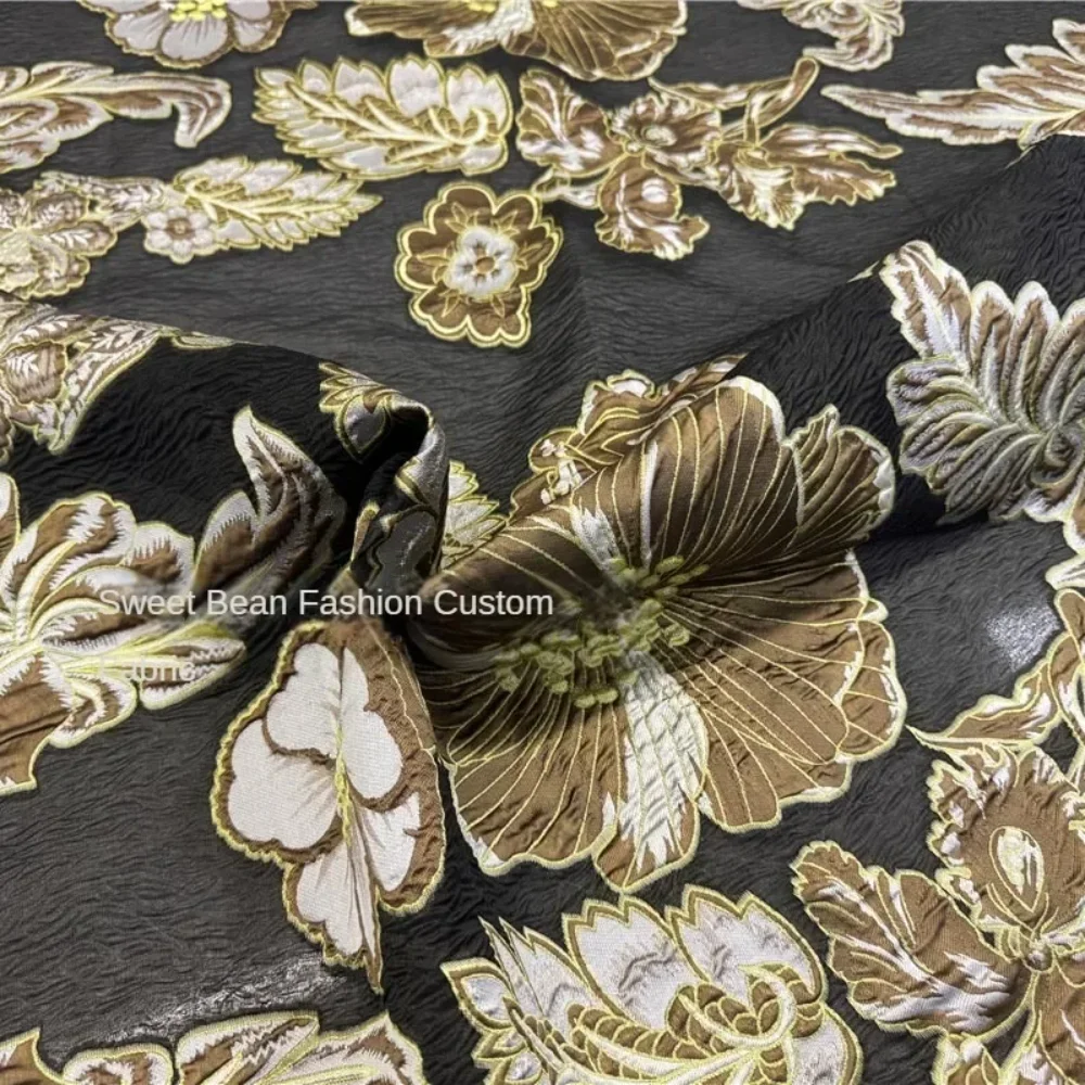 

Окрашенная в пряжу жаккардовая ткань, весна-лето, тонкая парчовая куртка, ветровка, одежда, ткань для шитья на метр, материал «сделай сам»