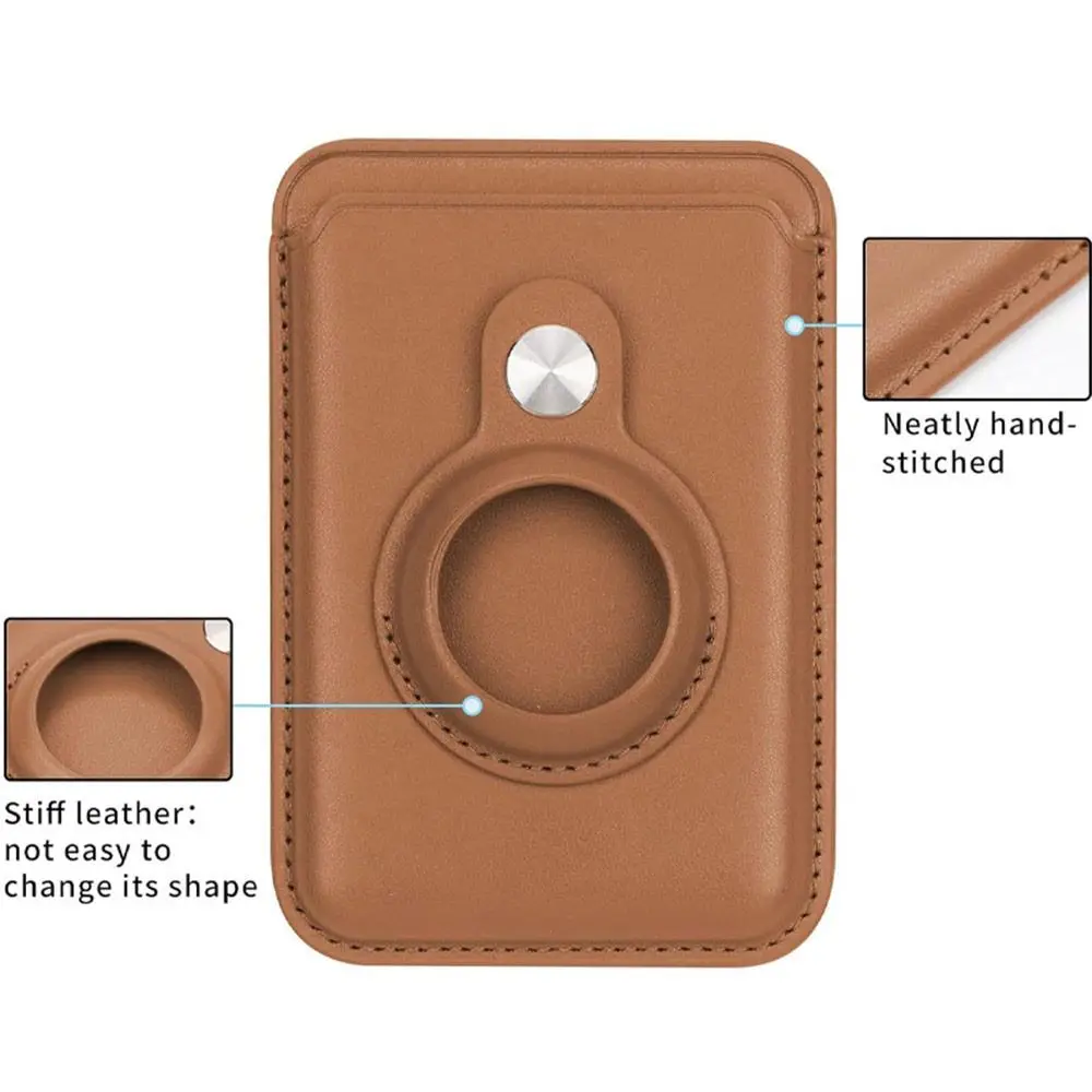 Anti-verloren RFID-blokkerende magnetische kaarthouder Anti-diefstal lederen portemonnee Stand Veiligheid Telefoonkaarttas voor Airtag-houder