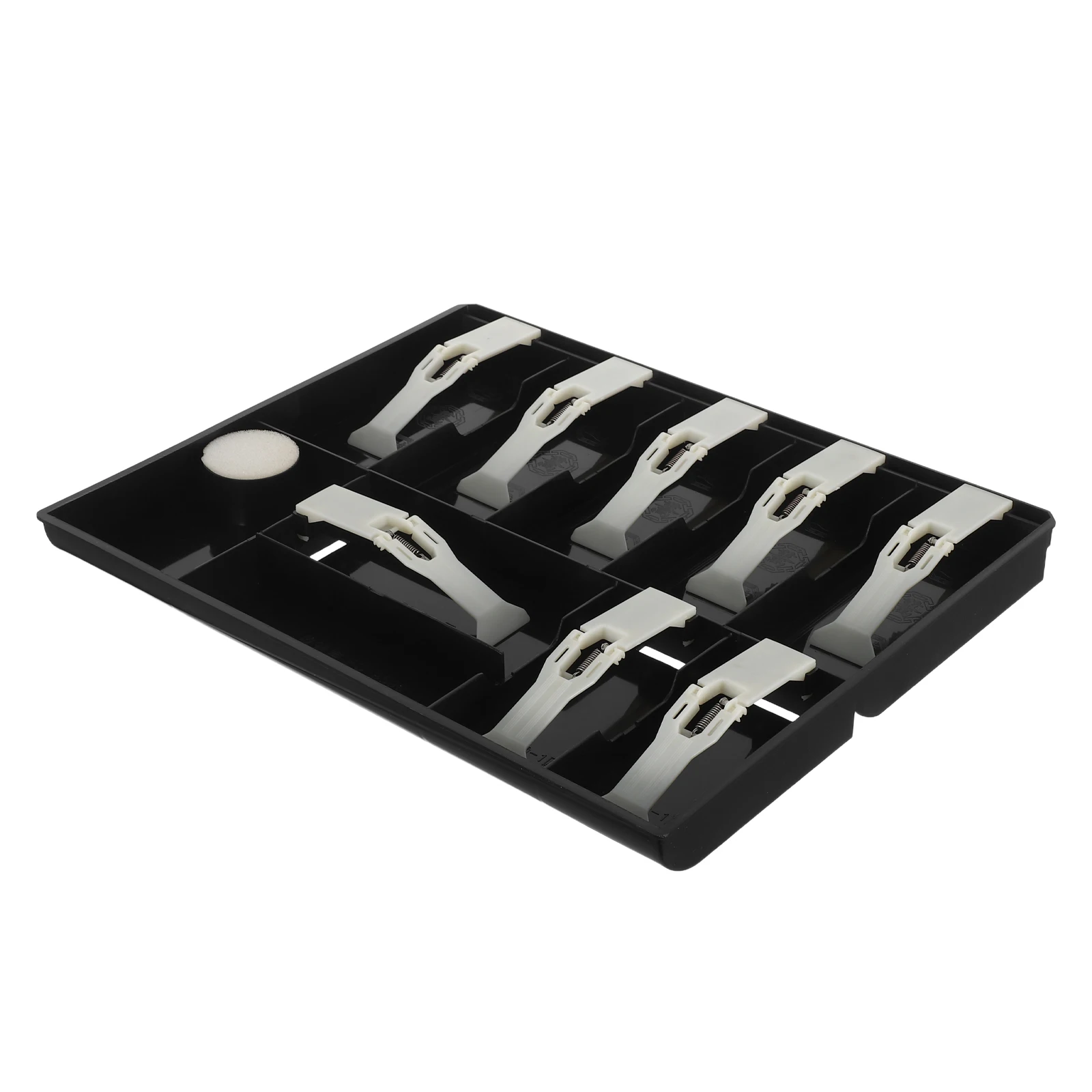

Cash Register Storage Tray with Clip 9 Compartments Organizer Drawer Insert Holder Money